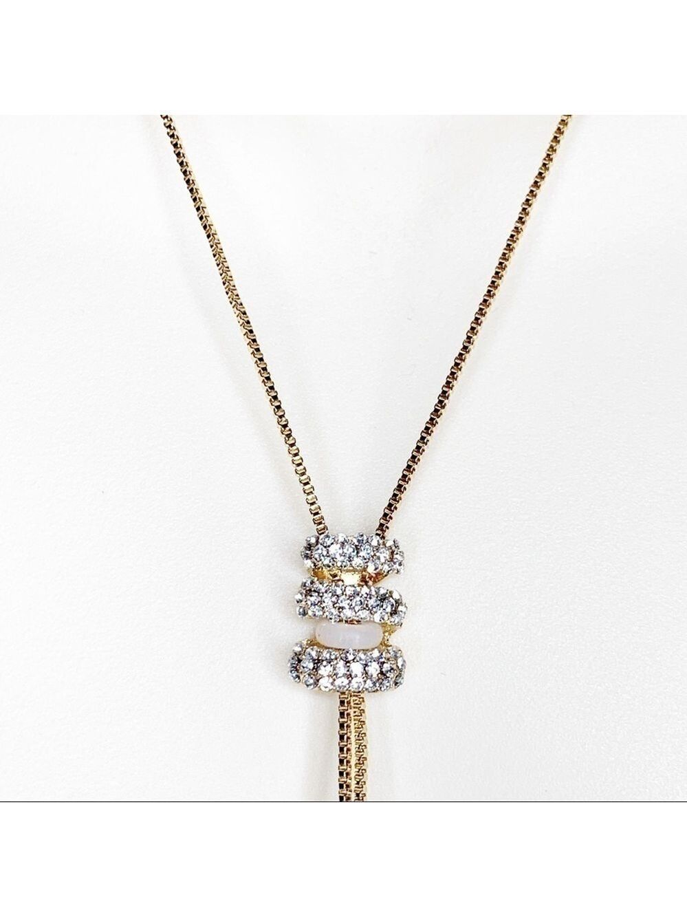 NEW-CRYSTAL Rows Movable/Adjustable/ Pearls Chain - Picture 7 of 8